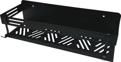 Image de Étagère de douche Famanu avec drainage rapide et deux crochets - Noir