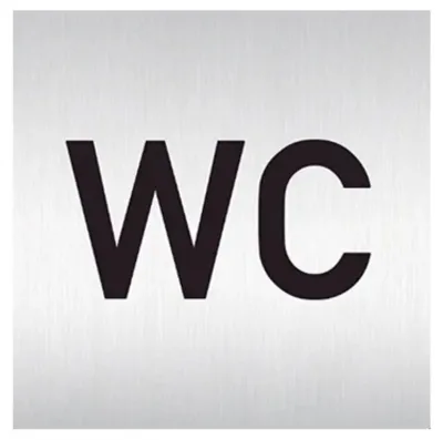 Image de Pictogramme WC, acier inoxydable, carré 60 x 60 x 1,2 mm