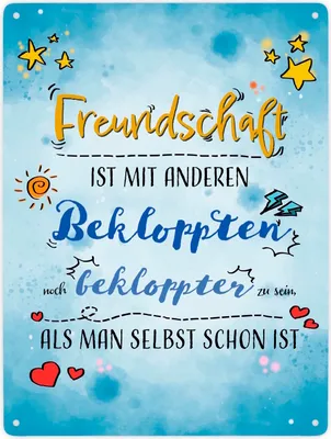 Produktbild von Metallschild XXL in 28x38 cm mit lustigem Spruch zu Freundschaft