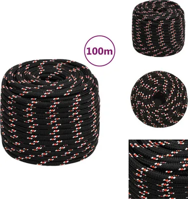 Obrázok produktu pre vidaXL Lodné lano čierne 16 mm 100 m polypropylén - Laná