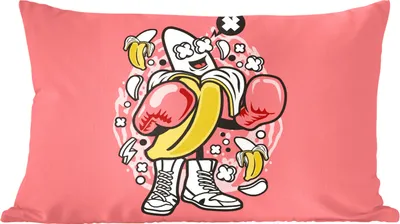 Produktbild von MuchoWow® Zierkissen Sofakissen Wohnzimmer Dekokissen 50x30 cm Boxen - Banane - Jahrgang - Wohnzimmerdekoration - Polster mit Photo