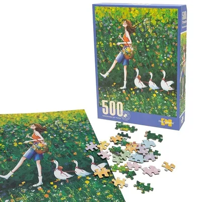 Produktbild von Puzzle 500 elementów. Dziewczyna z gąskami