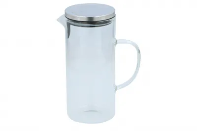 Zdjęcie produktu dla karafka z pokrywką 1,3 l szkło/stal nierdzewna przezroczysta/srebrna