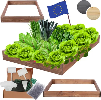 Produktbild von MODO24 Hochbeet Holz, Pflanzkasten, Massivholz, Kiefer, Kräuterbeet, Blumenkasten, Garten, Terrasse, 9x90x30 cm, Braun, ZP09