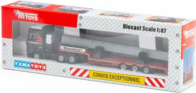 Obrázek produktu pro Polesie 71-2029 MAMMOET MB ACTROS BIGSPACE Tahač návěsů 6x4 s nízkým nakladačem 3-nápravový přívěs + betonový nosník v krabici.