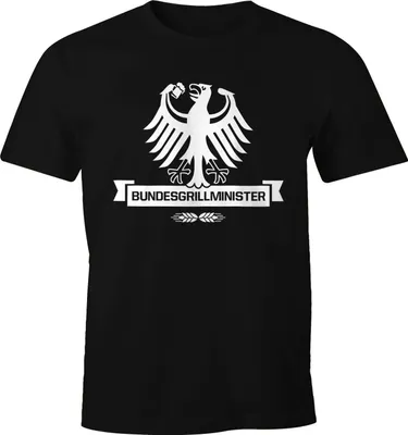 Produktbild von Herren T-Shirt Bundesgrillminister Fun-Shirt Spruchshirt Grillen Barbecue BBQ Fleisch Sommer Moonworks® schwarz XS