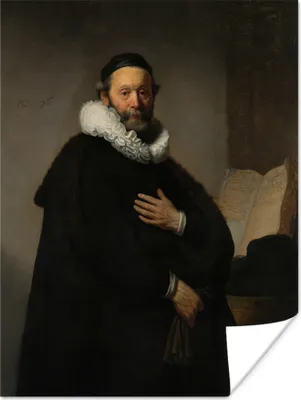 Produktbild von MuchoWow® Poster Porträt von Johannes Wtenbogaert - Rembrandt van Rijn 90x120 cm - Wohnzimmer
