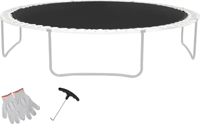 Produktbild von SucceBuy Ersatz-Trampolinmatte, passend für 12-ft-Rahmen, 72 V-Ringe, 5,5 Zoll Federlänge, UV-beständig, langlebig, mit Werkzeug