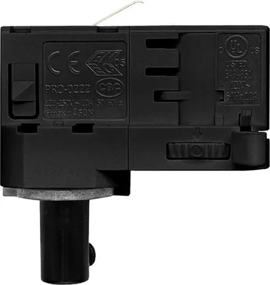 Immagine prodotto di Creative-Cables Adattatore Powergear per binario trifase – (Nero, 41 x 70 mm, Carico max 10A, Peso max 5 kg) – Per sospensione con serracavo – Compatibile con cavi fino a 3x0,75 mm²