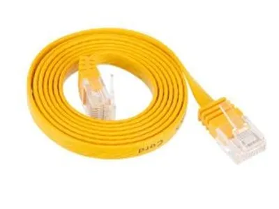 Imagen del producto de Cable plano para conexión, categoría 6, U/UTP, diseño delgado, color amarillo, 5 metros