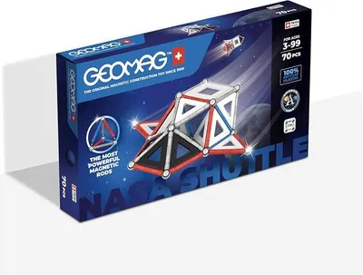 Imagen del producto de – Bloques magnéticos para niños con temática espacial, 70 piezas
