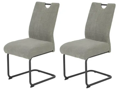 Imagen del producto de Juego de 2 sillas de comedor modernas de metal, color gris