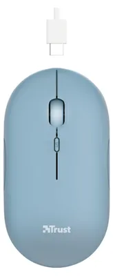 Obrázek produktu pro Trust Puck, Pro praváky i leváky, RF bezdrátové + Bluetooth, 1600 DPI, Modrá