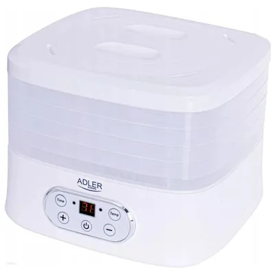Dörrautomat 550 W, 5 Tabletts, rechteckig, weiß, 35–70 °C