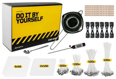 Immagine prodotto di Kit per la produzione di candele, completo di stoppini, utensili e ingredienti, ideale per il fai-da-te, 1 set, per la realizzazione di candele
