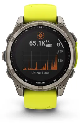 Obrázok produktu pre Garmin - 010-02906-21 - Inteligentné hodinky - Fenix 8 Sapphire Solar - Silikónový remienok, žltá farba