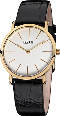 Produktbild von Regent Leder Damen Uhr F-830 Quarzuhr Armband schwarz D2URF830