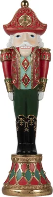 Immagine prodotto di Clayre & Eef Schiaccianoci Figurina 10x10x36 cm in plastica rossa