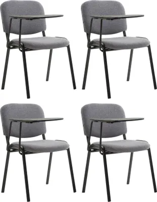 Produktbild von CLP 4er Set Stuhl Ken mit Klapptisch Stoff-Bezug grau
