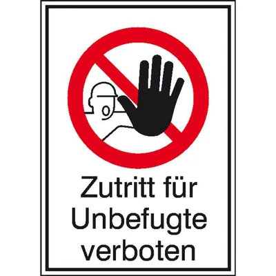Produktbild von Wolk Verbotsschild Zutritt für Unbefugte verboten 26.2 cm x 37.1