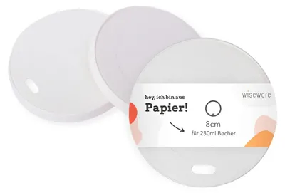 Papierdeckel weiß Ø 80 mm, 25 Stück, für 200 ml Becher