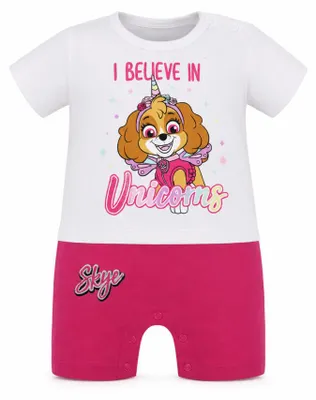 Produktbild von Paw Patrol Mädchen Baby Kurzarm Body Strampler Schlafanzug Gr. 62 bis 86 Skye - Grau, 74