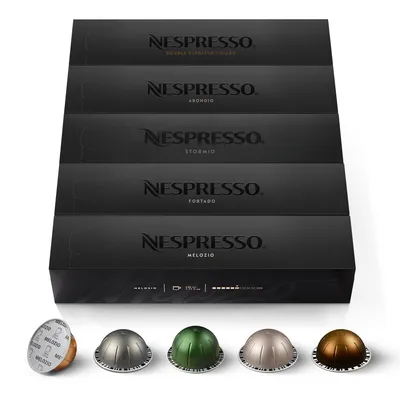 Produktbild von NESPRESSO VERTUO Auswahl Mixed Tassengrößen 50 Kaffeekapseln | Arabica & Robusta Kaffee | Mittlere bis dunkle Röstung
