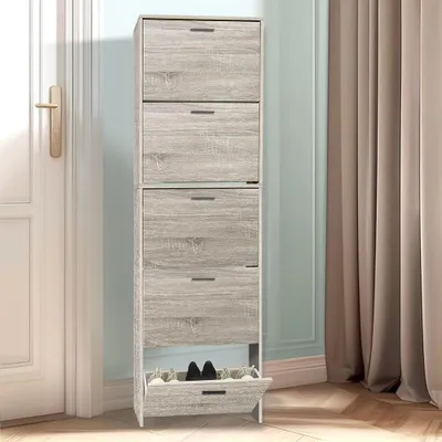 Produktbild von CASABEL Schuhschrank kompakt 15 Paar, Türen und Rahmen aus hellem Holz