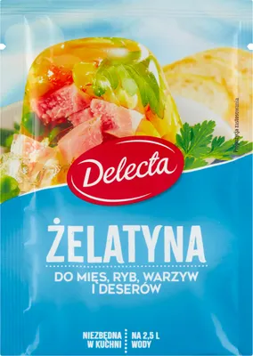 Zdjęcie produktu dla Delecta Żelatyna do mięs ryb warzyw i deserów 50 g