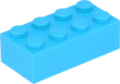 Obrázok produktu pre 100x LEGO kociek 2x4, azúrovo modré