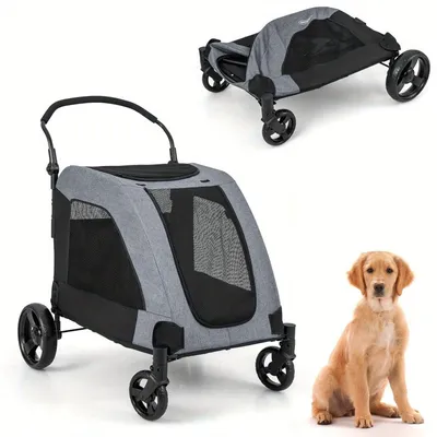 Immagine prodotto di Carrozzina per cani - Trasportino per cani - Passeggino per cani - Trasportino per cani - Carrello per animali domestici - Adatto fino a 60 kg