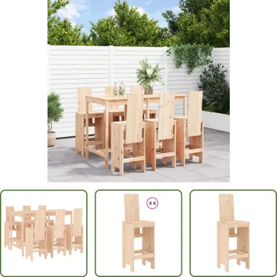 Produktbild von The Living Store 7-tlg. Gartenbar-Set Massivholz Kiefer
