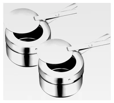 Produktbild von Edelstahl Brennpastenbehälter 2 Stück, Behälter für Fondue Speisewärmer oder Chafing Dish
