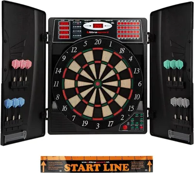 Produktbild von Ultrasport Dartautomat Dartscheibe elektronisch, Dartautomat Set Komplett Dart, Dartautomaten (1-16 Spieler, 38 Spielvarianten, Kunststoffflügeln)