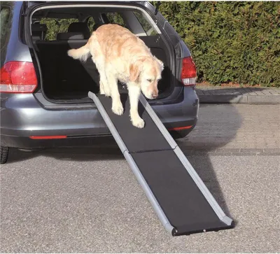 Produktbild von TRIXIE 3938, Haustierrampe, Draußen, Hund, Aluminium, Kunststoff, Schwarz, Silber, Einfarbig