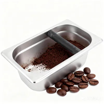 Espresso-Klopfbox aus Edelstahl, Kaffeesatzbehälter, 26,5x16x9,8 cm
