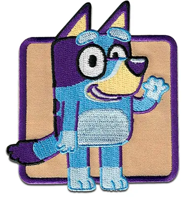 Obrázok produktu pre Bluey, 7,5 x 6,9 cm: Kommerčné produkty Bluey © - nášivky, motívy na žehlenie, aplikácie, nálepky, záplaty, vhodné na prilepenie žehlením