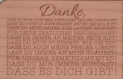 Produktbild von Holzpostkarte "Danke, dass es Dich gibt!"
