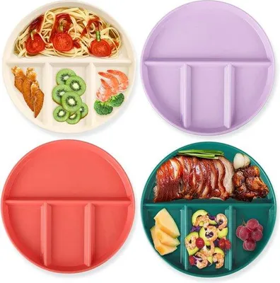 Produktbild von Plastik Tafelteller, Serviesset, 4 Stücke, Leichtes Plastik, Unzerbrechbar, BPA-frei