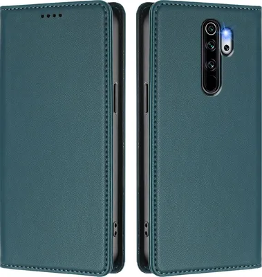 Image de Etui en cuir pour Xiaomi Redmi Note 8 Pro, étui magnétique en cuirPolyuréthaneavec support Vert