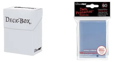 Immagine prodotto di Ultra Pro Deck Box + 60 manicotti protettivi per il deck - Bianco