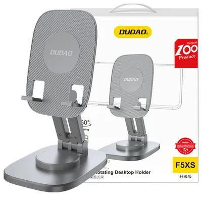 Zdjęcie produktu dla Dudao Biurkowy Teleskopowy Stojak Składana Podstawka Na Telefon Tablet Szary (F5Xs)