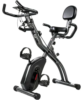 Produktbild von 4 in 1 Heimtrainer Fahrrad Klappbar Leise Liegeergometer mit LCD Monitor Bluetooth Herzfrequenz Sensor Widerstandsband
