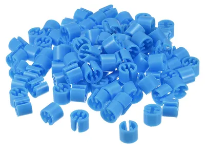 Image de Étiquettes pour cintres - Étiquettes en plastique vierges pour cintres à fil de 3,5 mm - Marquage de la taille et codage couleur - 200 pièces, bleu