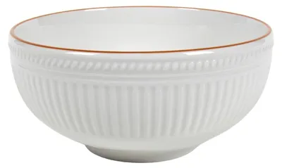 Produktbild von Müslischale - Ø 15 cm - Karamell - Weiß - Porzellan - mit Rillenoptik