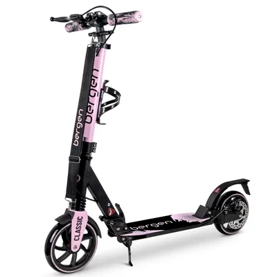 Produktbild von City Scooter, Tretroller, Klappbarer Scooter Bergen CLASSIC – 200 mm Räder, Scheibenbremse, 2× Federung, Aluminium, höhenverstellbar, rosa