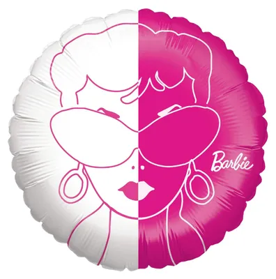 Produktbild von Folienballon Barbie pink weiß rund ø45 cm für Kindergeburtstag Party Raumdeko
