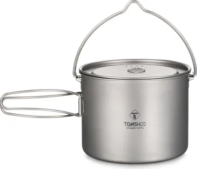 Zdjęcie produktu dla Tytanowy kubek TOMSHOO 1600 ml, kubek kempingowy, tytanowy kubek na wodę, przenośny kubek na wodę z pokrywką