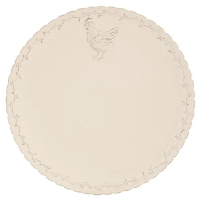 Image de Clayre & Eef Assiette plate Ø 26 cm Beige Céramique Poulet