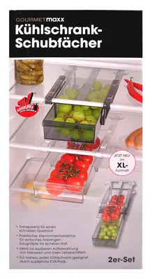 Produktbild von GOURMETmaxx Kühlschrank-Schubfächer 2er-Set Vorratsfach Schubladen Vorratsdosen